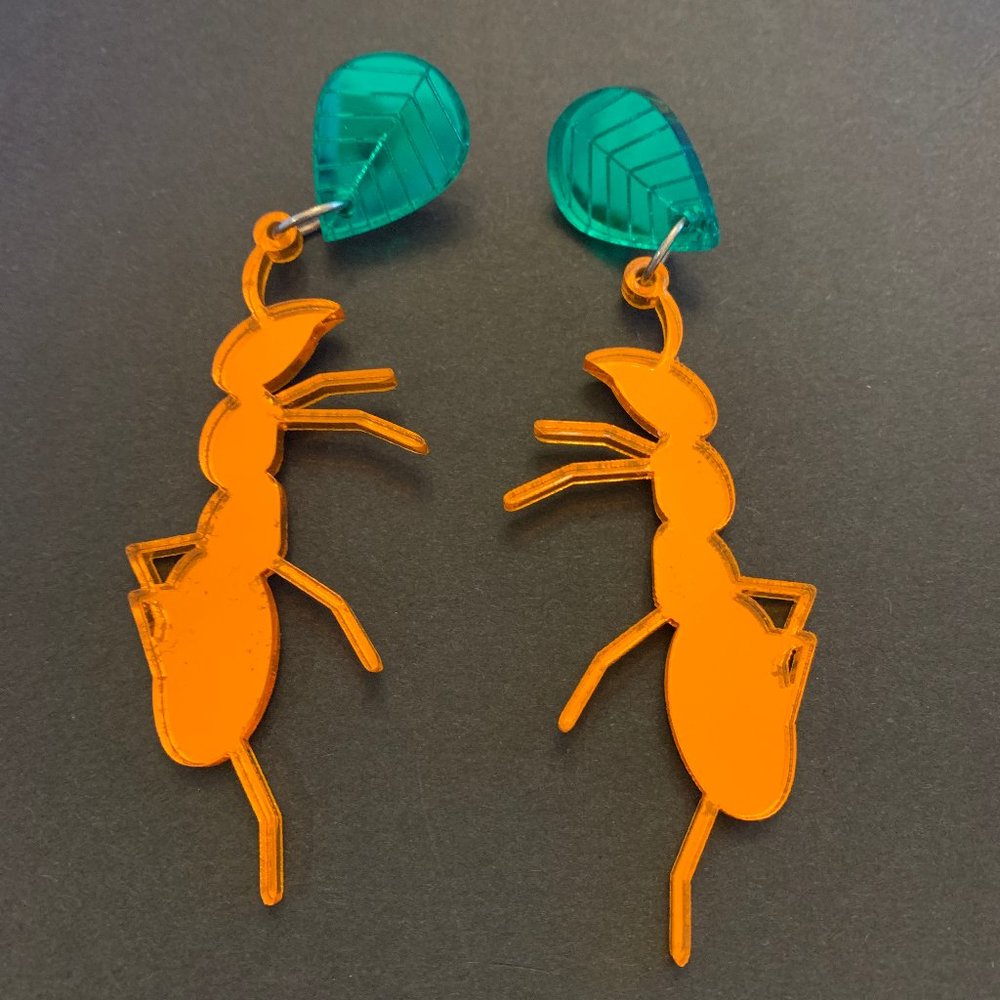 Lou Taylor Acrylic Ant Earrings